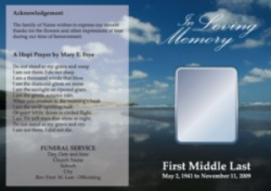 Beach Funeral Program outside Page 250-880-872